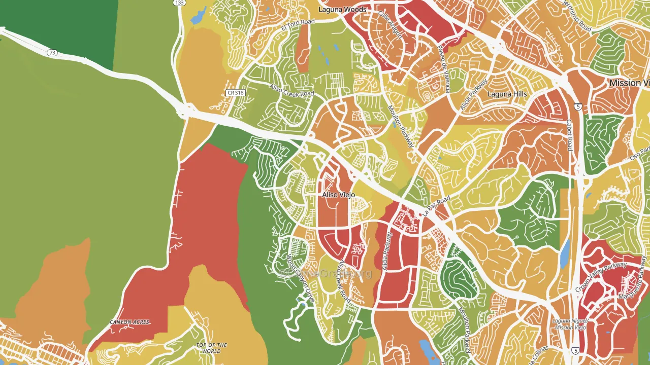 Aliso Viejo, CA Map of Assault Rates