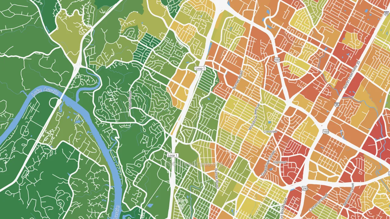 Allandale, Austin, TX Map of Assault Rates