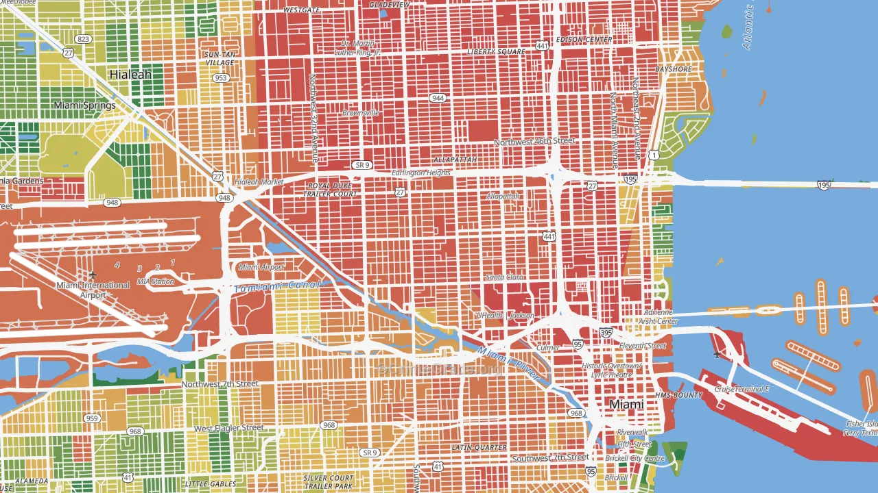 Allapattah, Miami, FL Map of Assault Rates