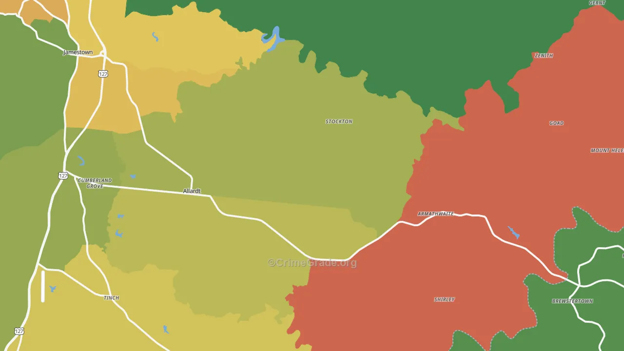 Allardt, TN Map of Assault Rates