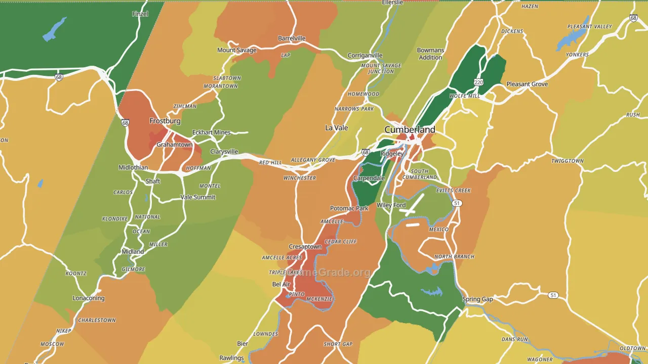 Allegany County, MD Map of Assault Rates