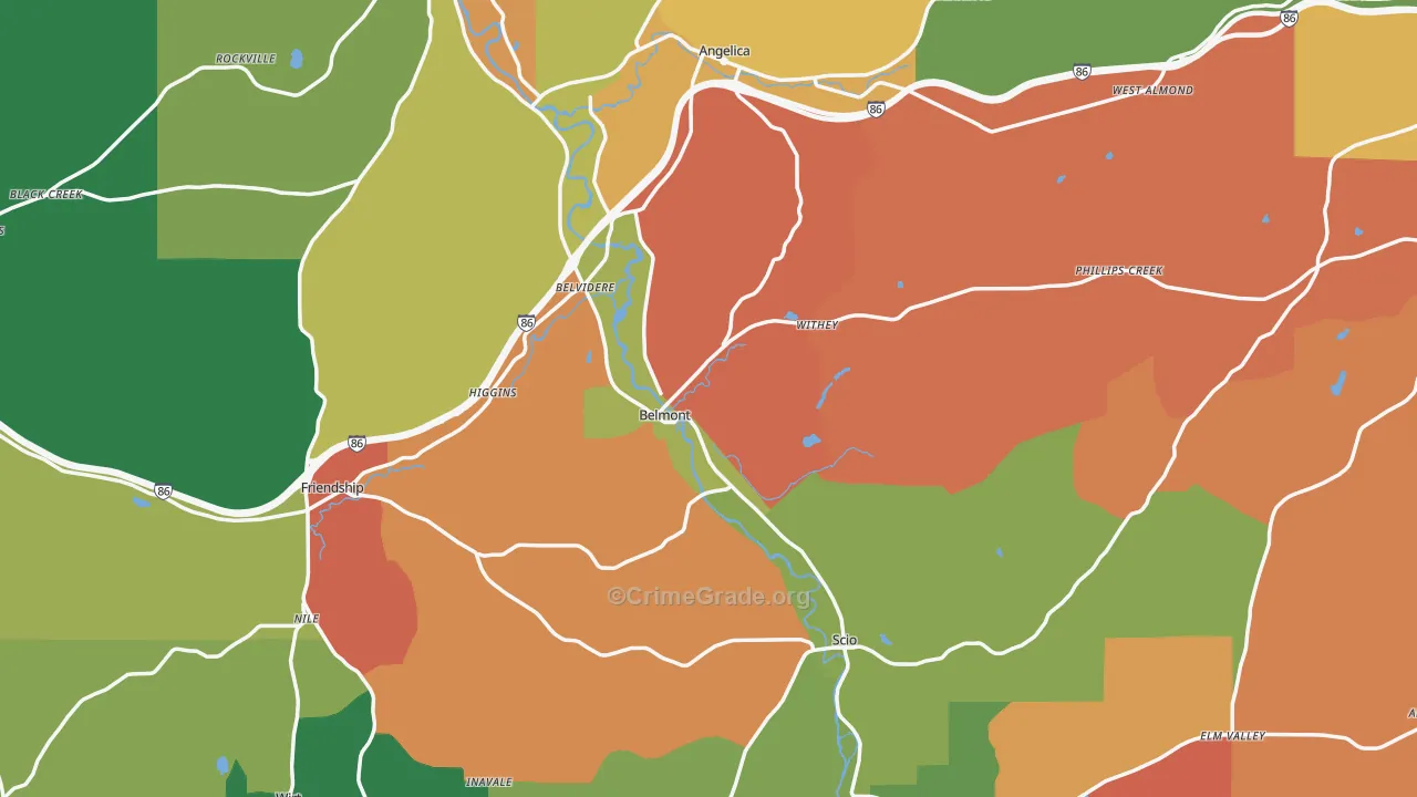 Allegany County, NY Map of Assault Rates