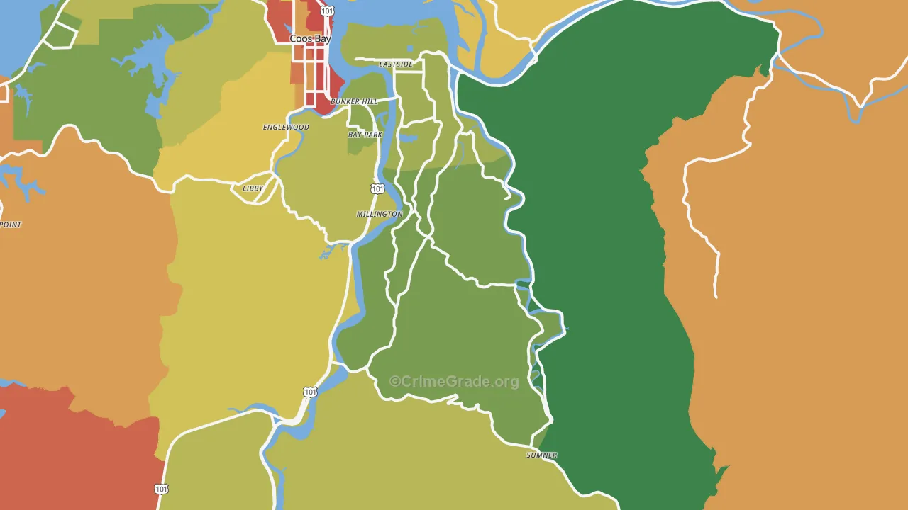 Allegany, OR Map of Assault Rates