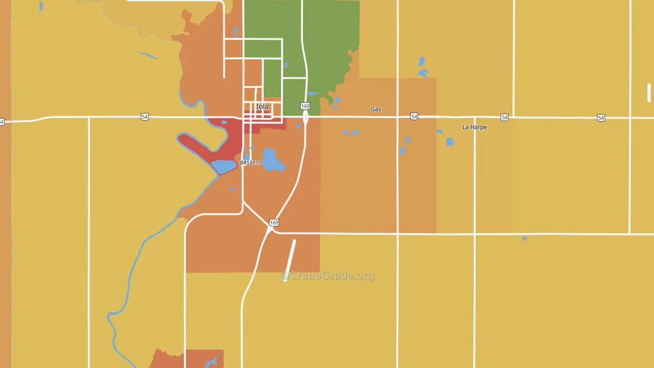 Allen County, KS Map of Assault Rates