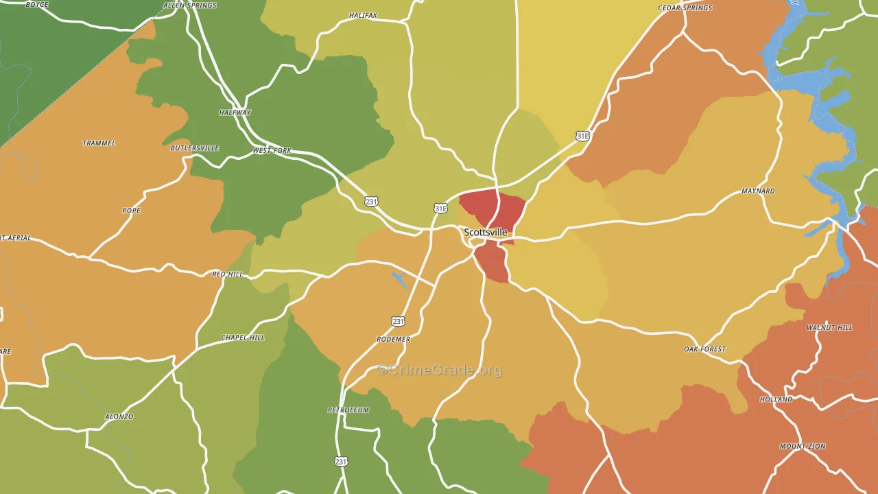 Allen County, KY Map of Assault Rates