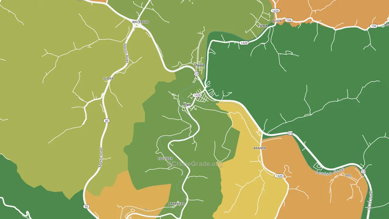 Allen, KY Map of Assault Rates