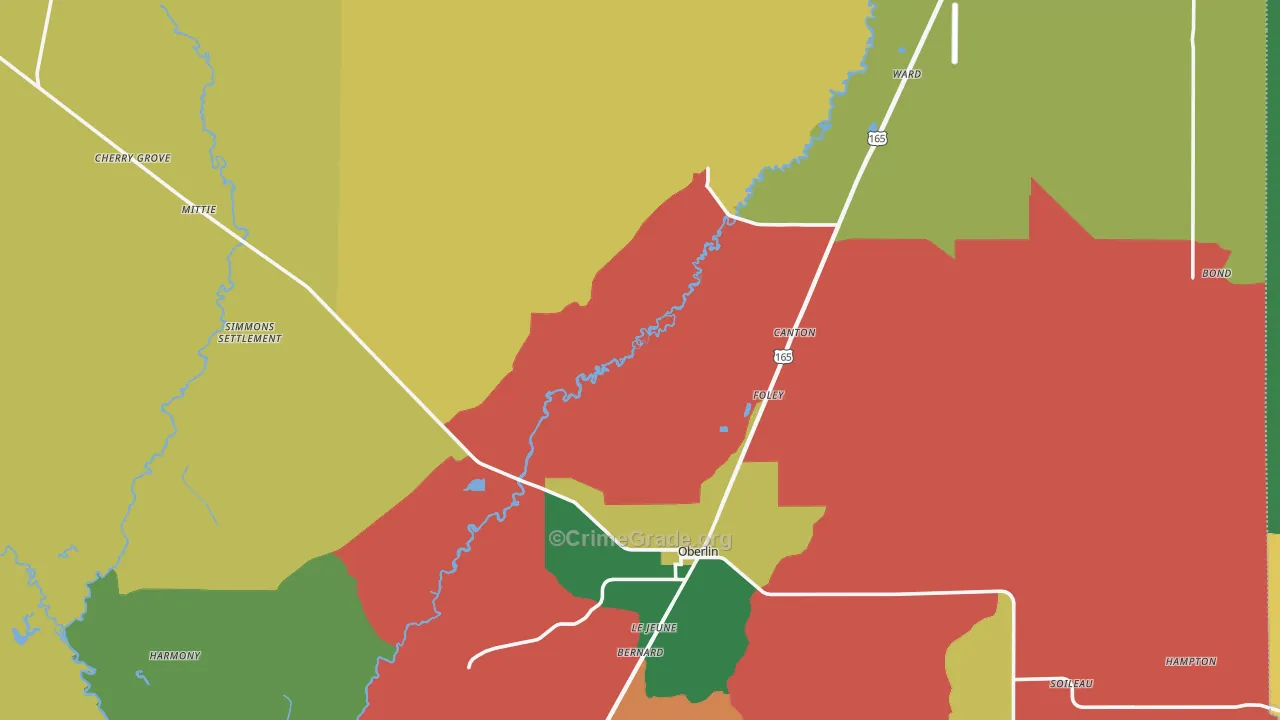 Allen Parish, LA Map of Assault Rates