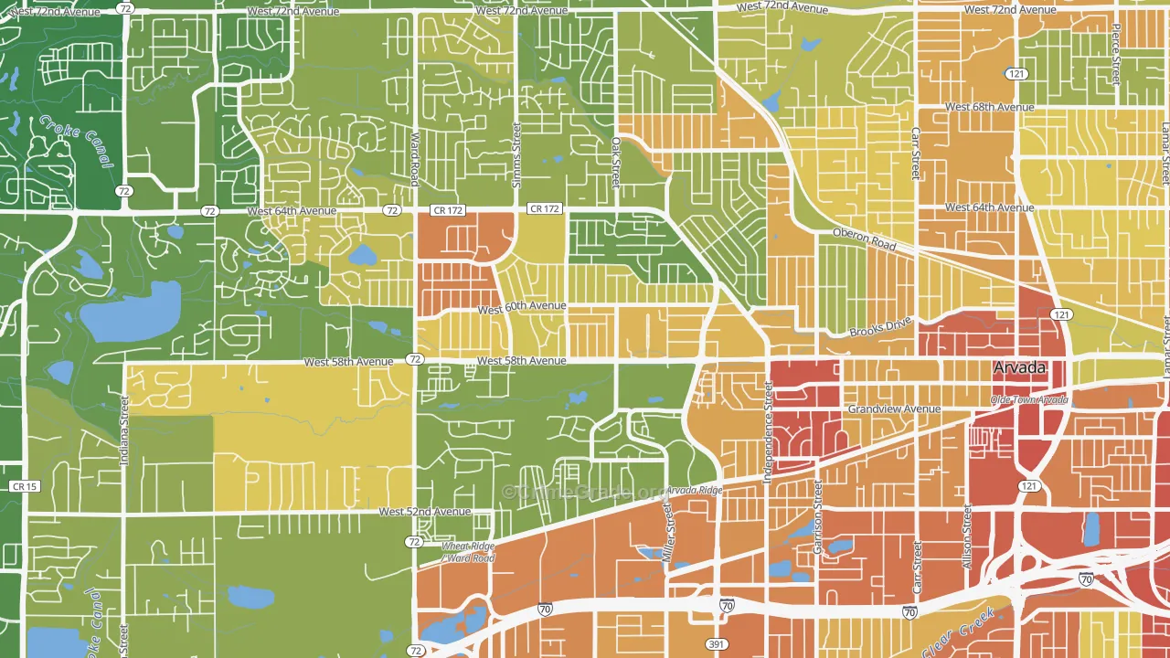 Allendale Area, Arvada, CO Map of Assault Rates