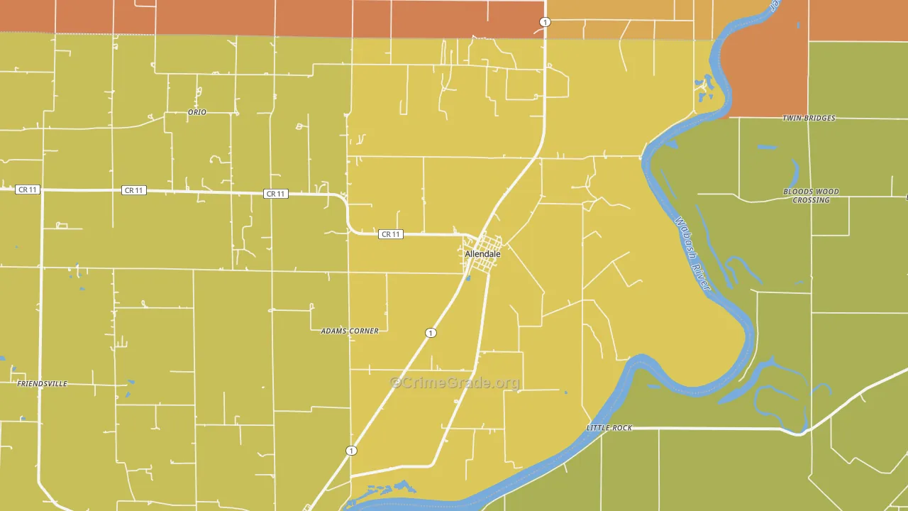 Allendale, IL Map of Assault Rates