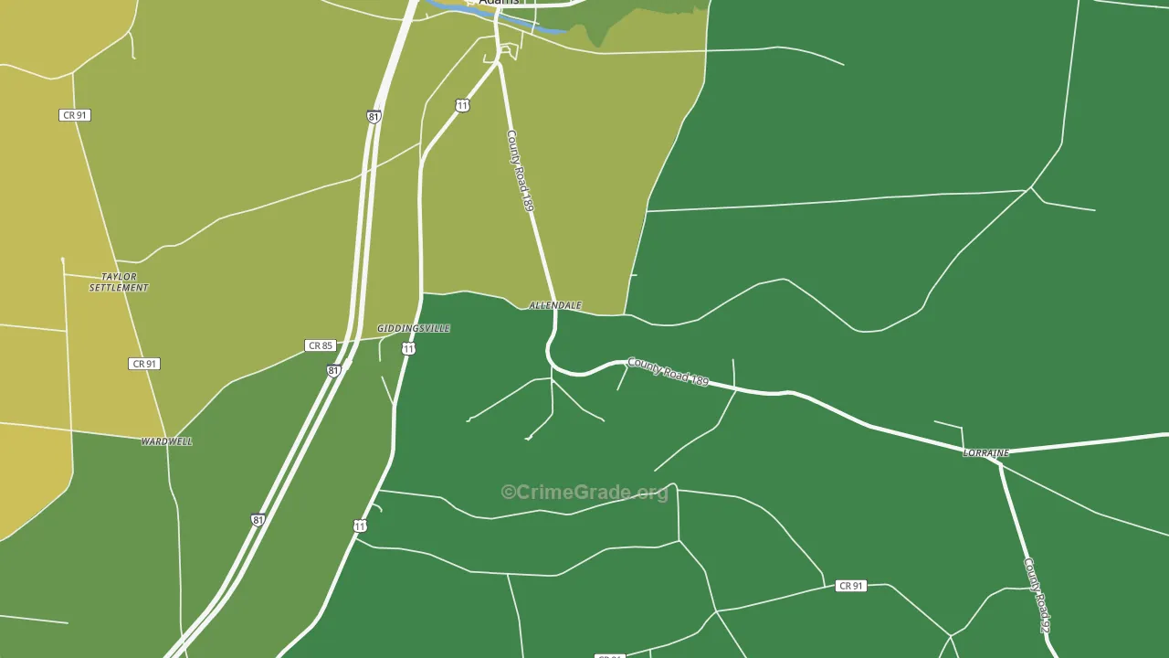 Allendale, NY Map of Assault Rates