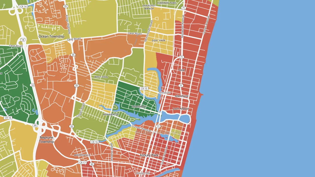 Allenhurst, NJ Map of Assault Rates