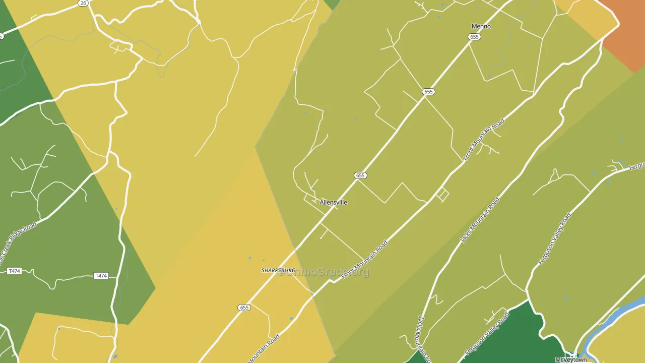 Allensville, PA Map of Assault Rates