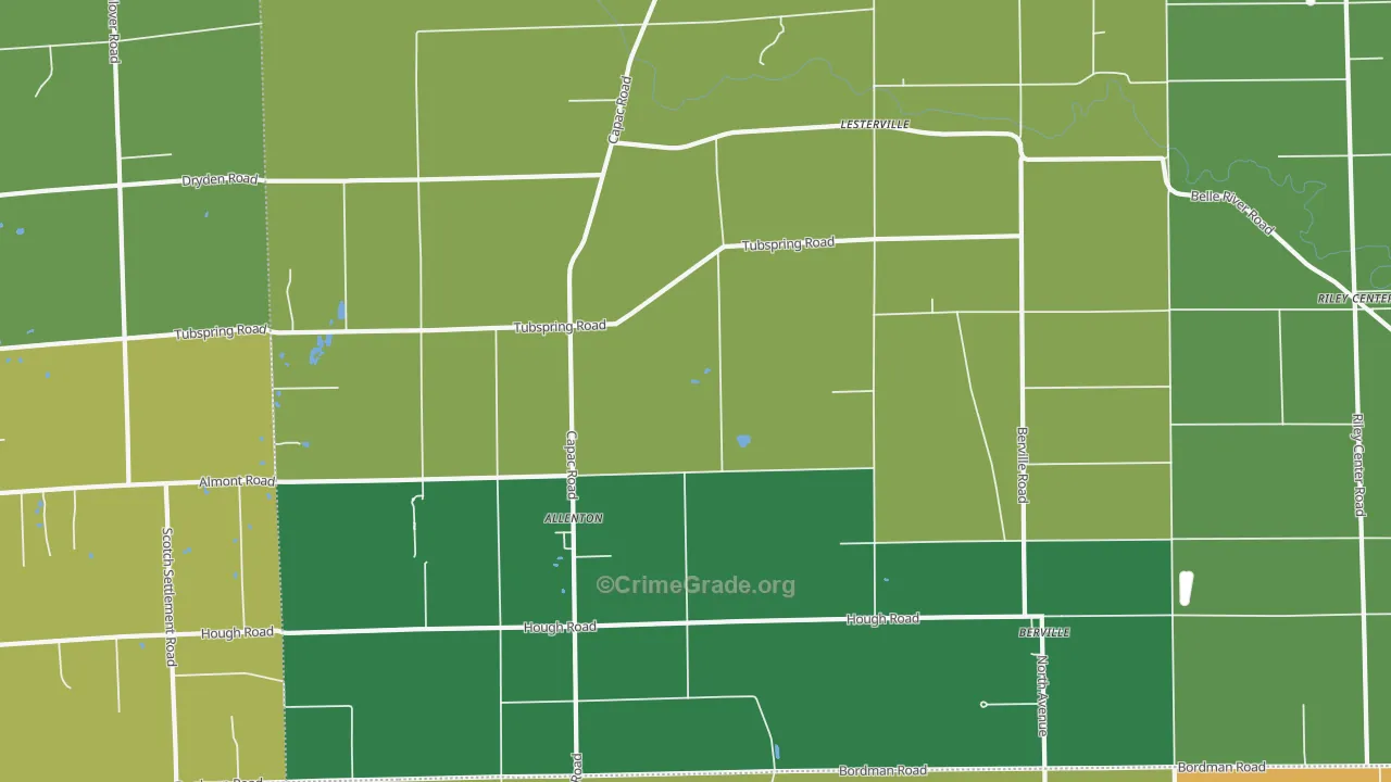 Allenton, MI Map of Assault Rates