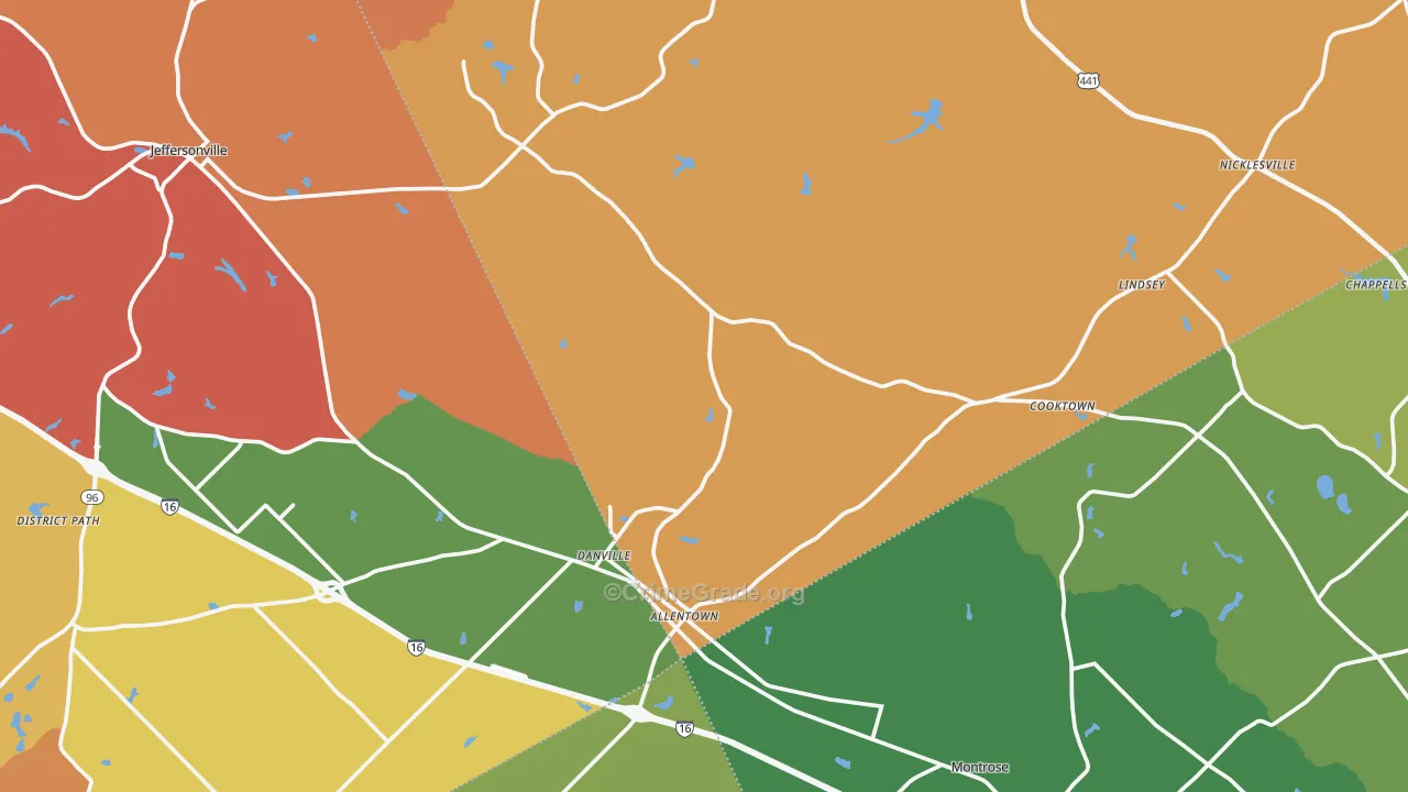 Allentown, GA Map of Assault Rates