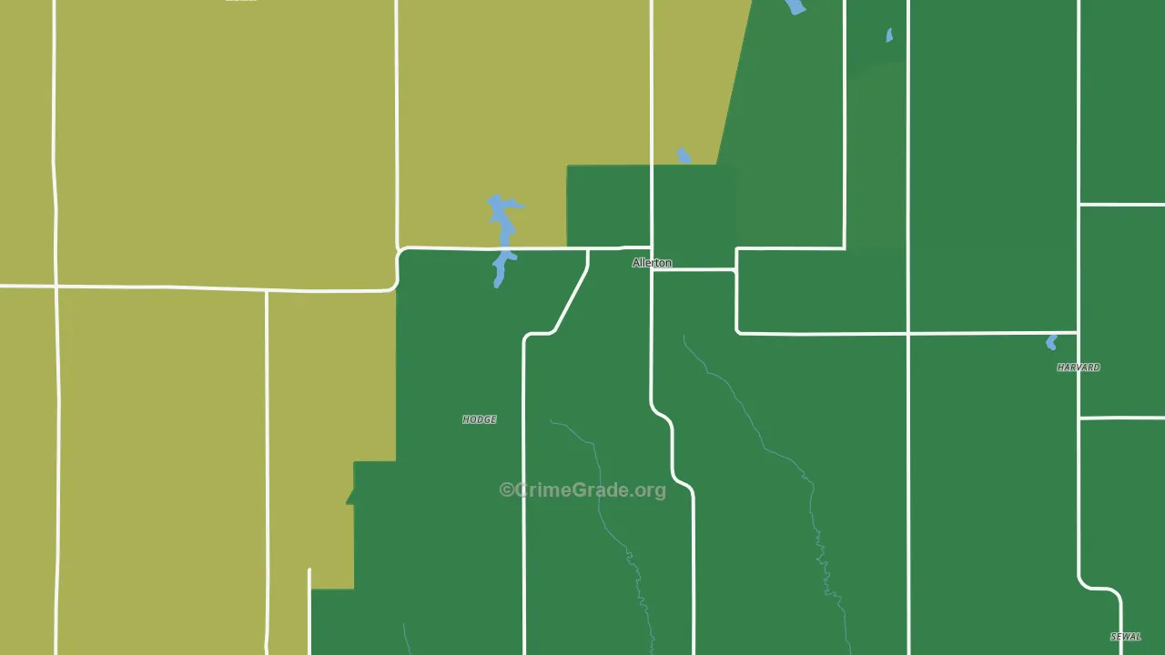 Allerton, IA Map of Assault Rates