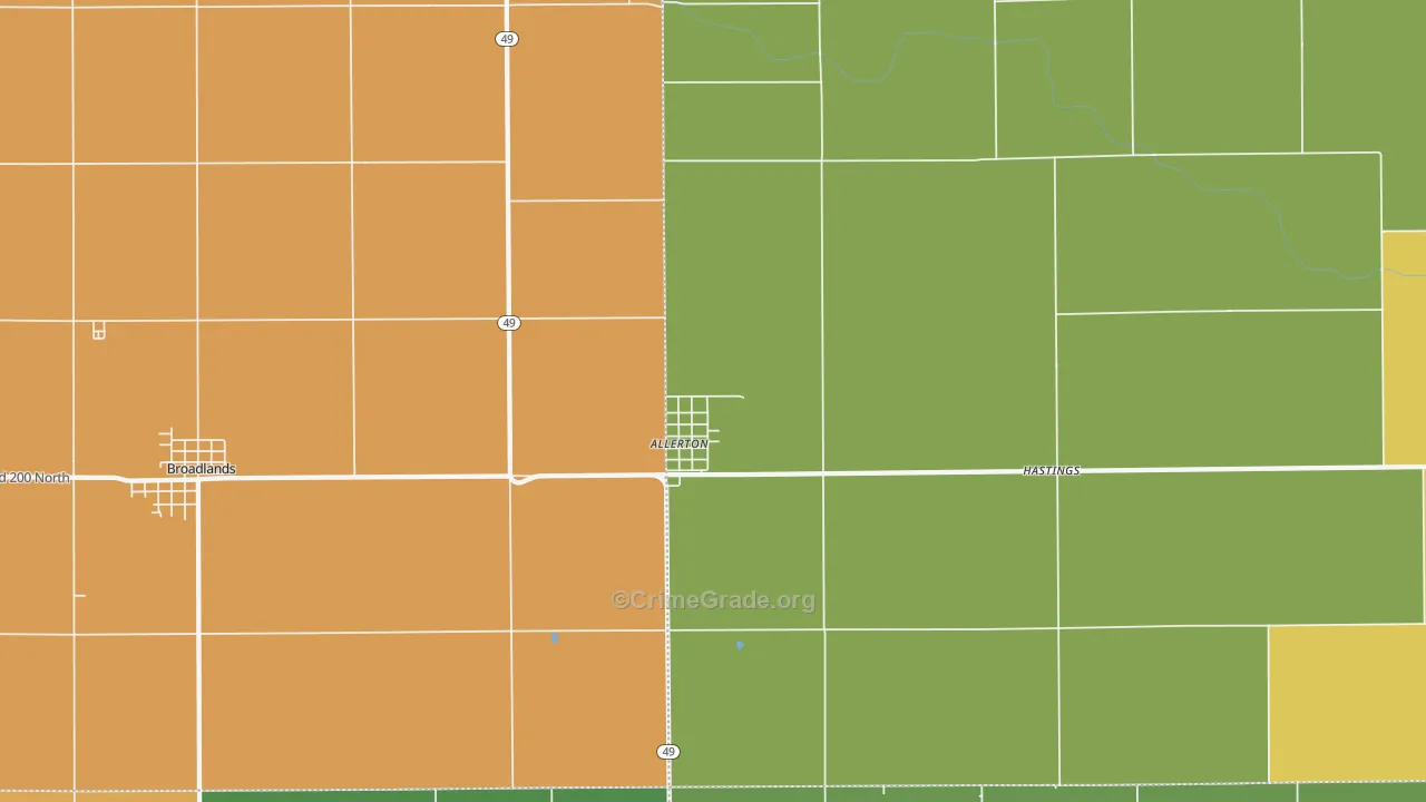 Allerton, IL Map of Assault Rates