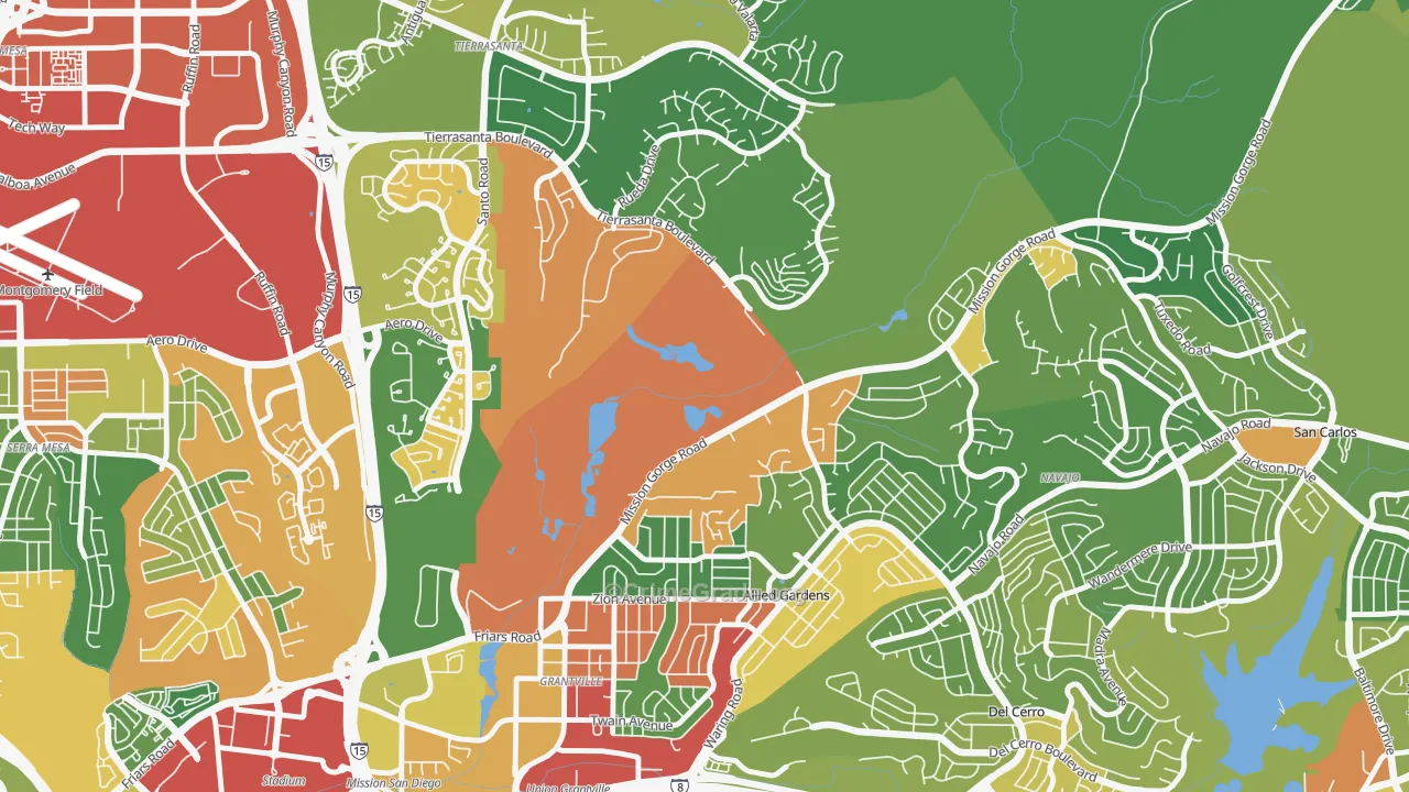Allied Gardens, San Diego, CA Map of Assault Rates