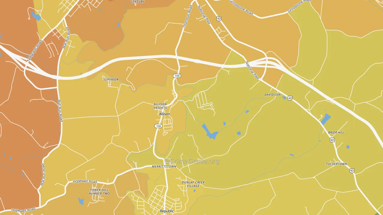 Allison, PA Map of Assault Rates