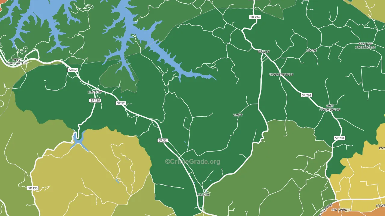 Allons, TN Map of Assault Rates