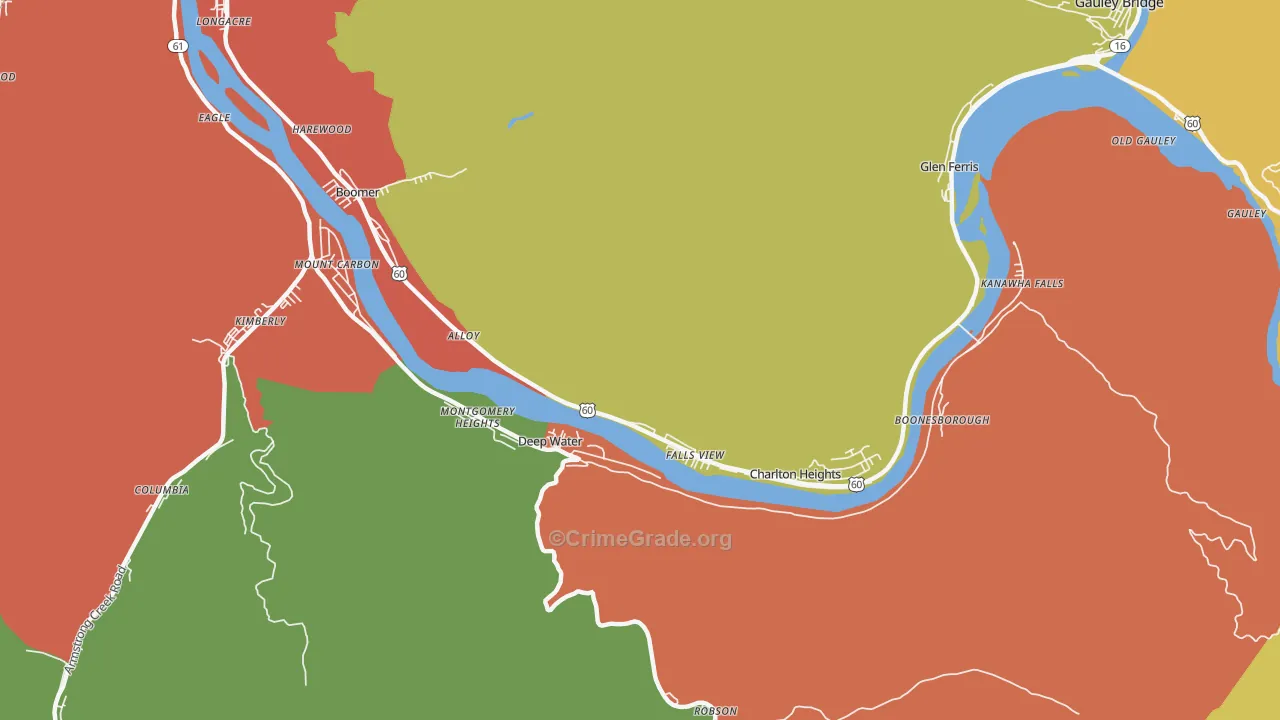 Alloy, WV Map of Assault Rates