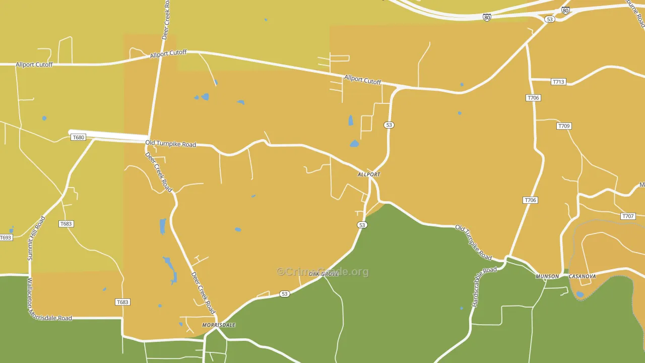 Allport, PA Map of Assault Rates