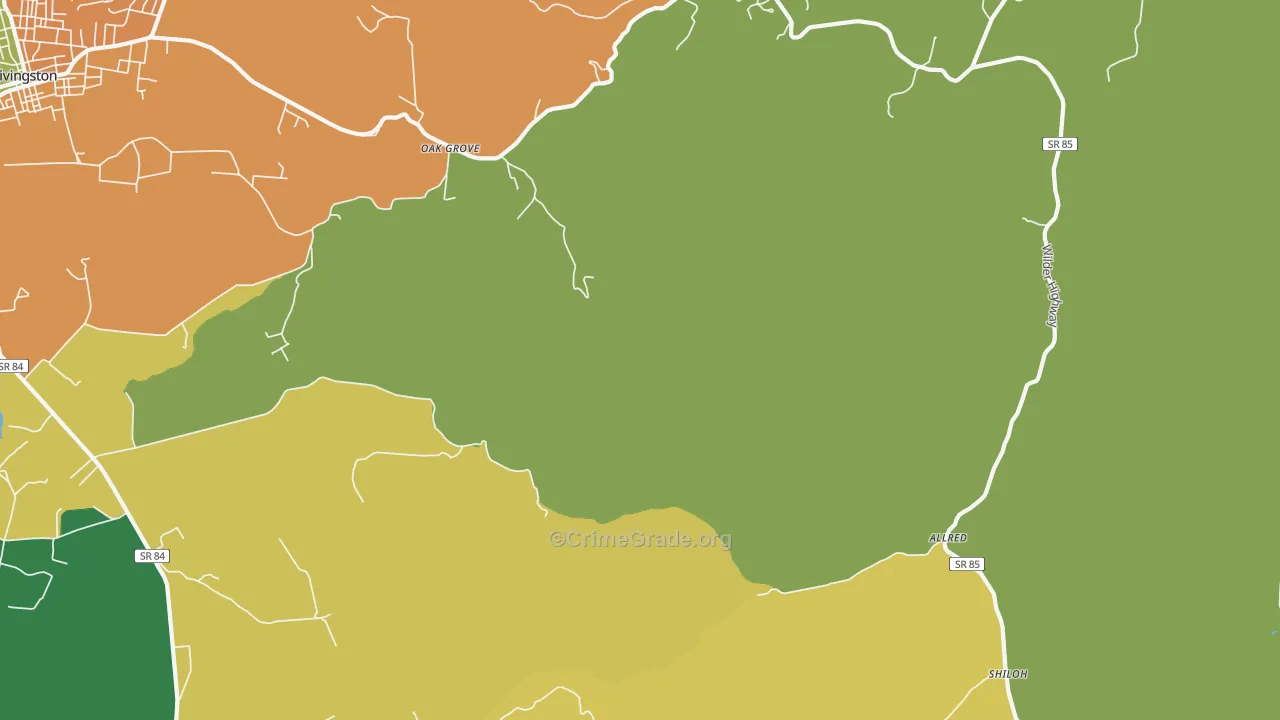 Allred, TN Map of Assault Rates