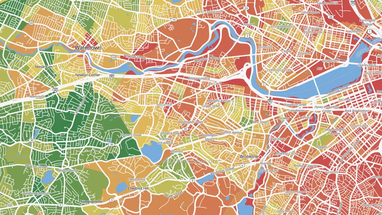 Allston-Brighton, Brighton, MA Map of Assault Rates