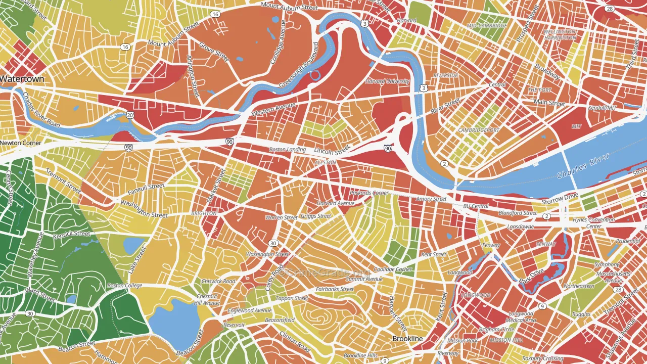 Allston, MA Map of Assault Rates