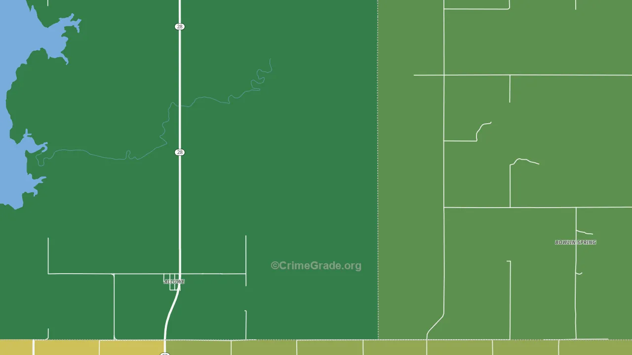 Alluwe, OK Map of Assault Rates