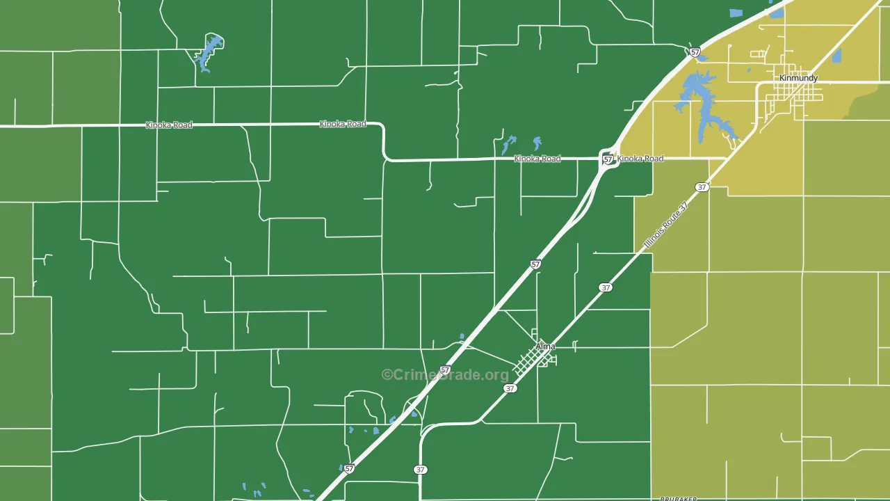 Alma, IL Map of Assault Rates