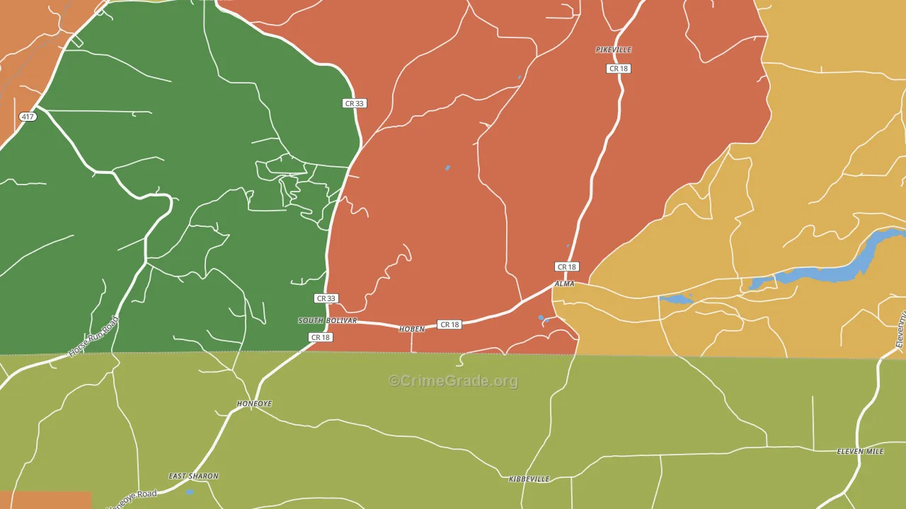 Alma, NY Map of Assault Rates