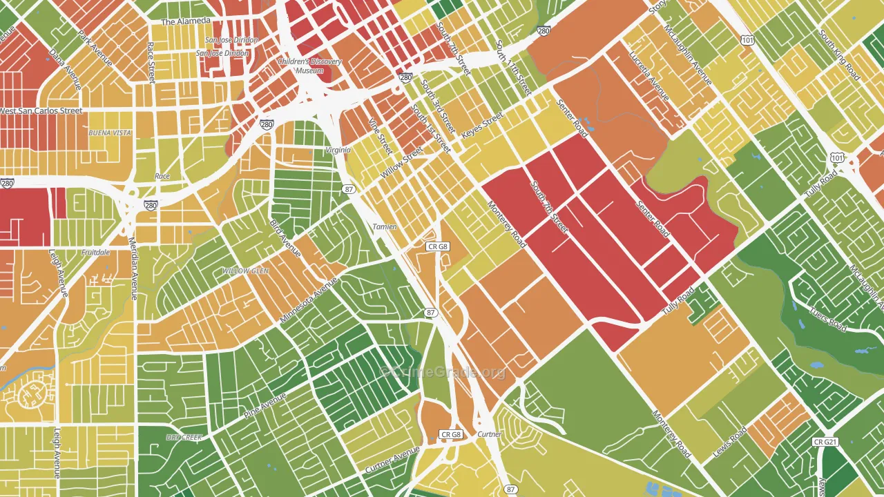 Alma, San Jose, CA Map of Assault Rates