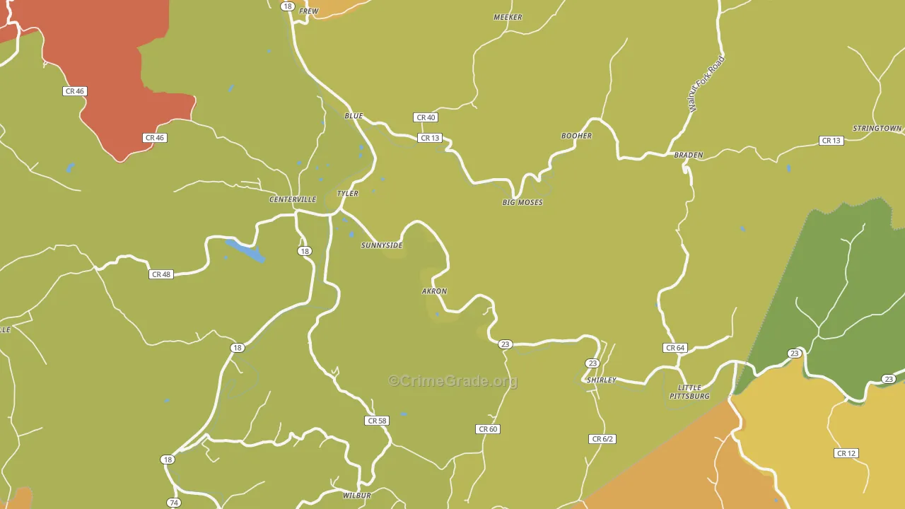 Alma, WV Map of Assault Rates