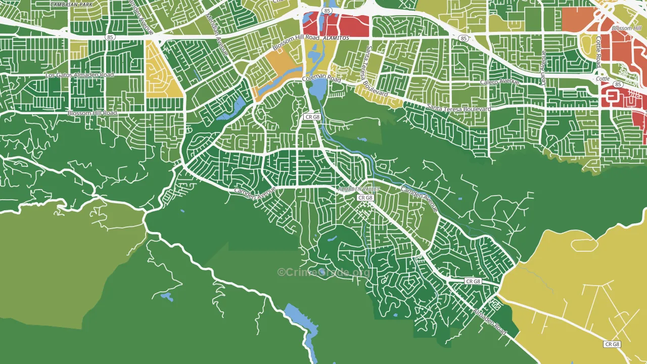 Almaden Valley, San Jose, CA Map of Assault Rates
