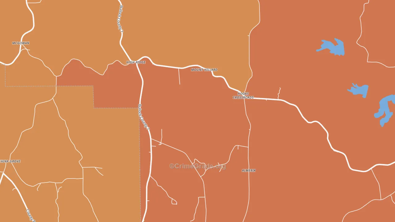 Almeria, AL Map of Assault Rates