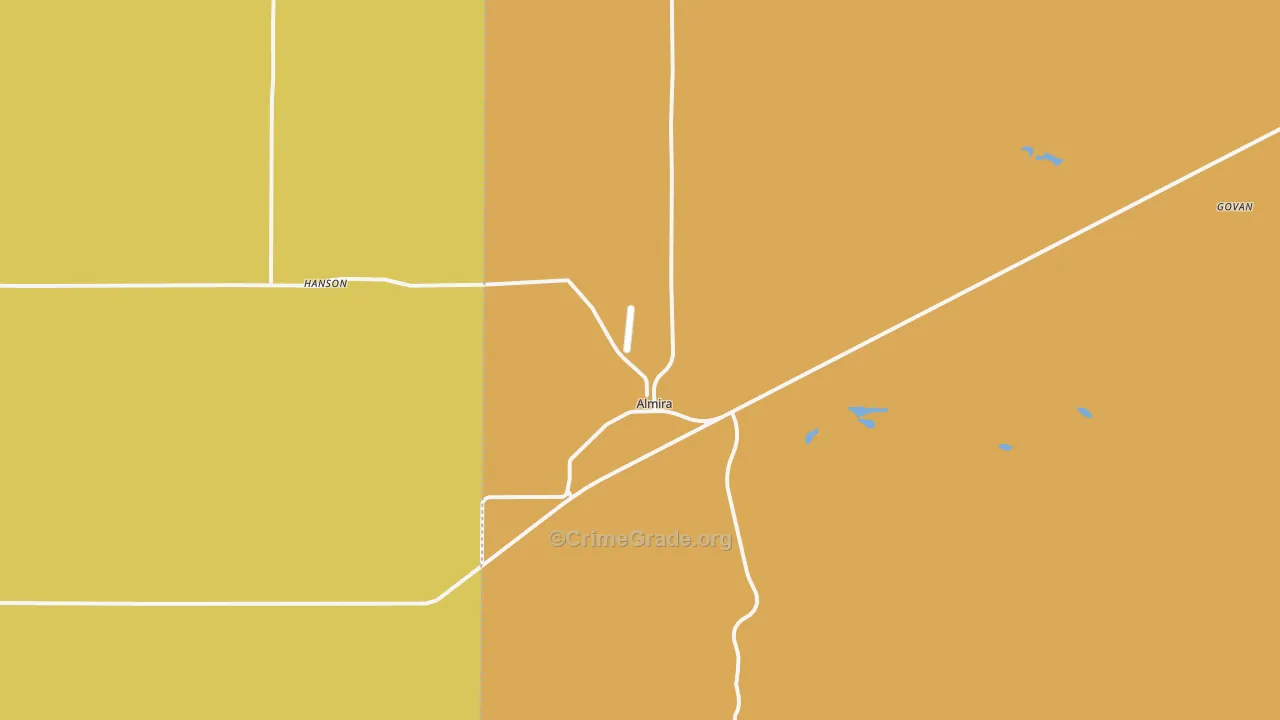 Almira, WA Map of Assault Rates