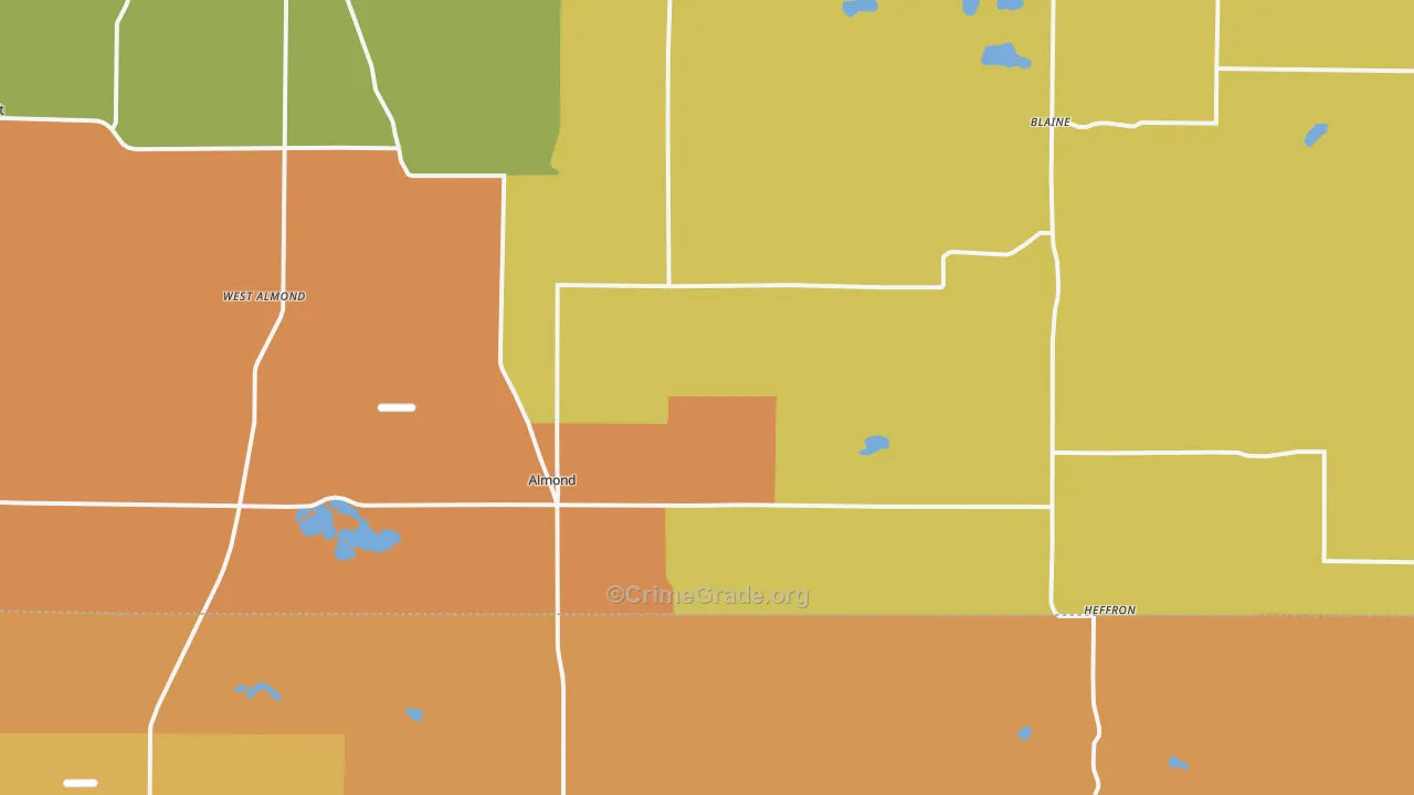 Almond, WI Map of Assault Rates