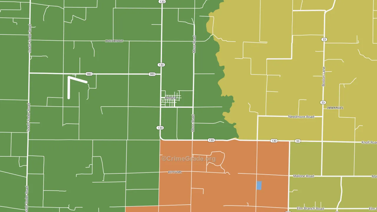 Almyra, AR Map of Assault Rates
