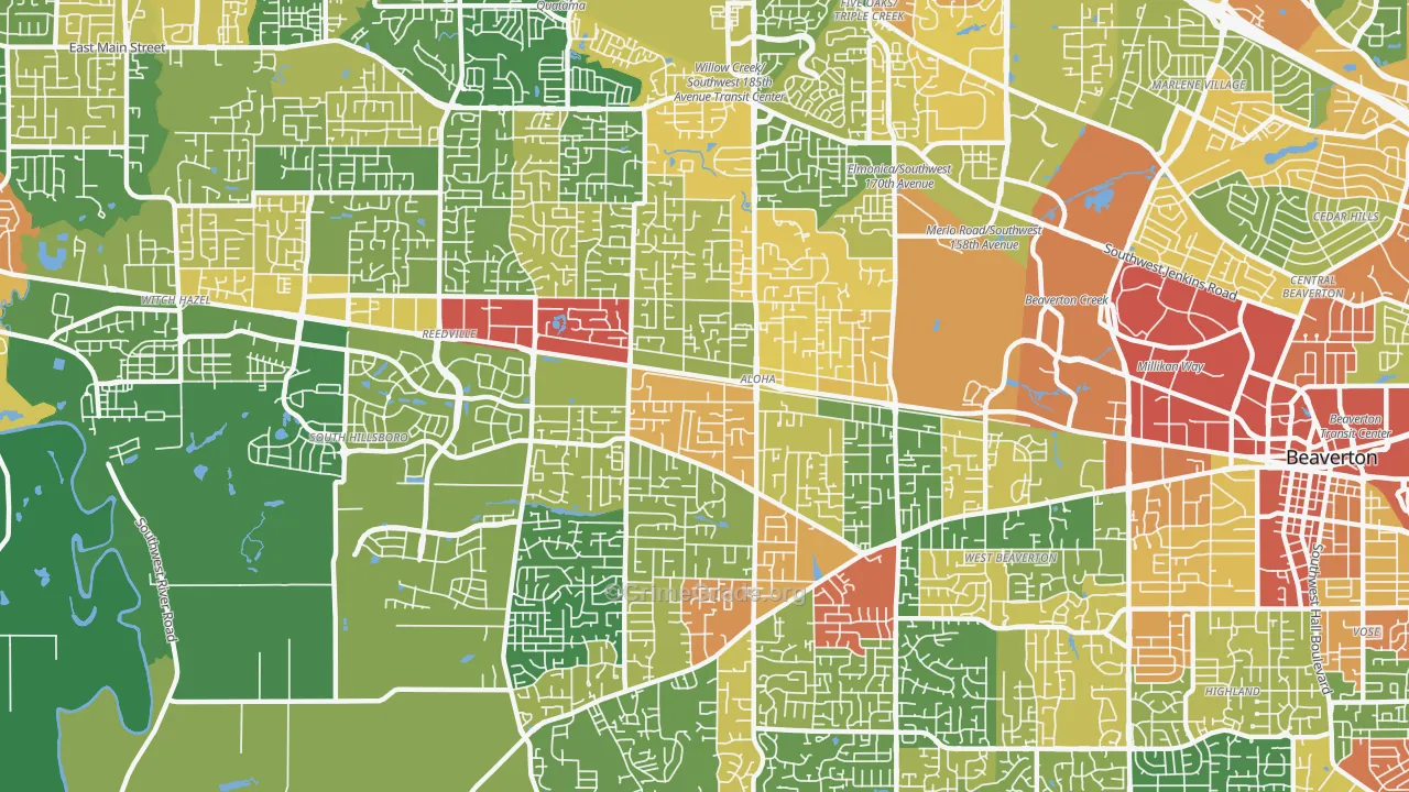 Aloha, OR Map of Assault Rates