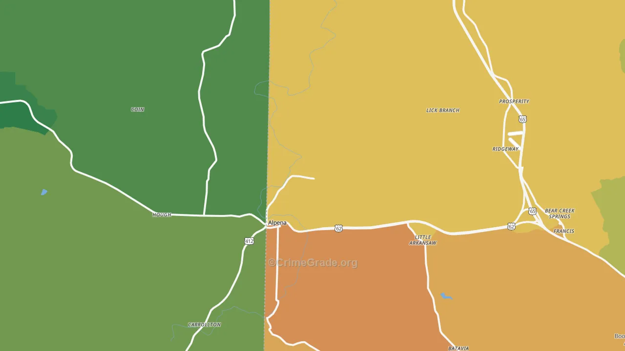Alpena, AR Map of Assault Rates