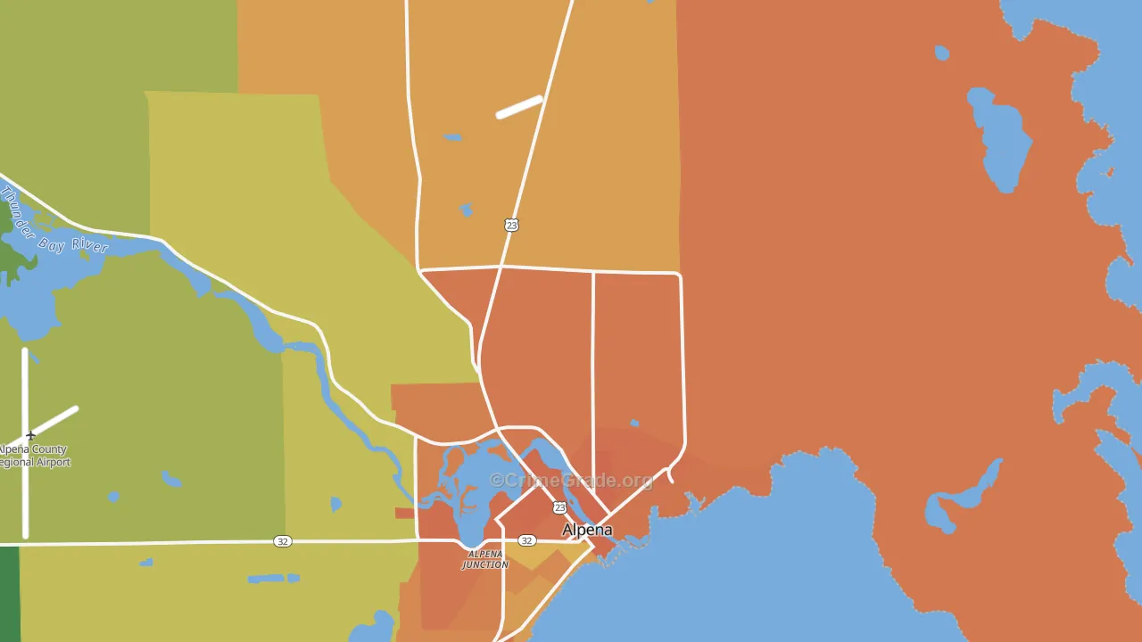 Alpena Junction, MI Map of Assault Rates