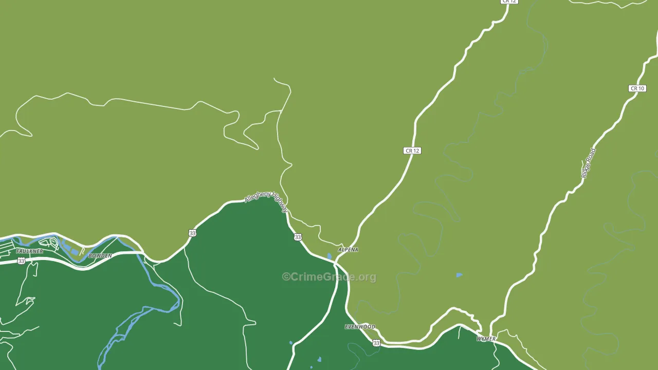 Alpena, WV Map of Assault Rates