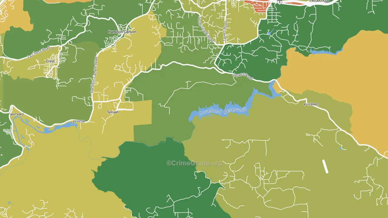 Alpine Heights, CA Map of Assault Rates