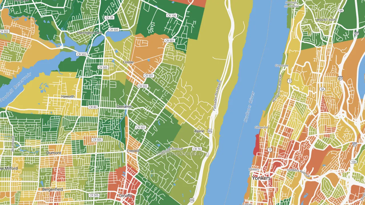 Alpine, NJ Map of Assault Rates