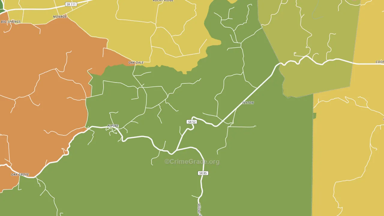 Alpine, TN Map of Assault Rates
