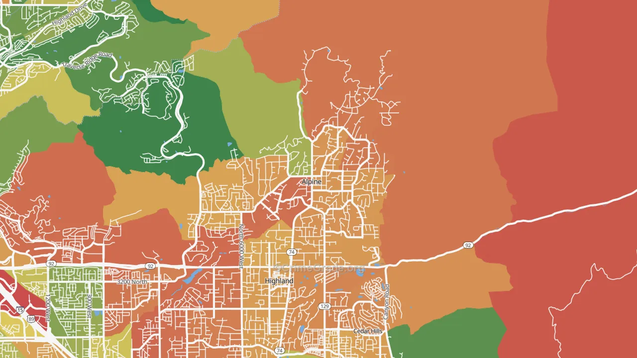 Alpine, UT Map of Assault Rates