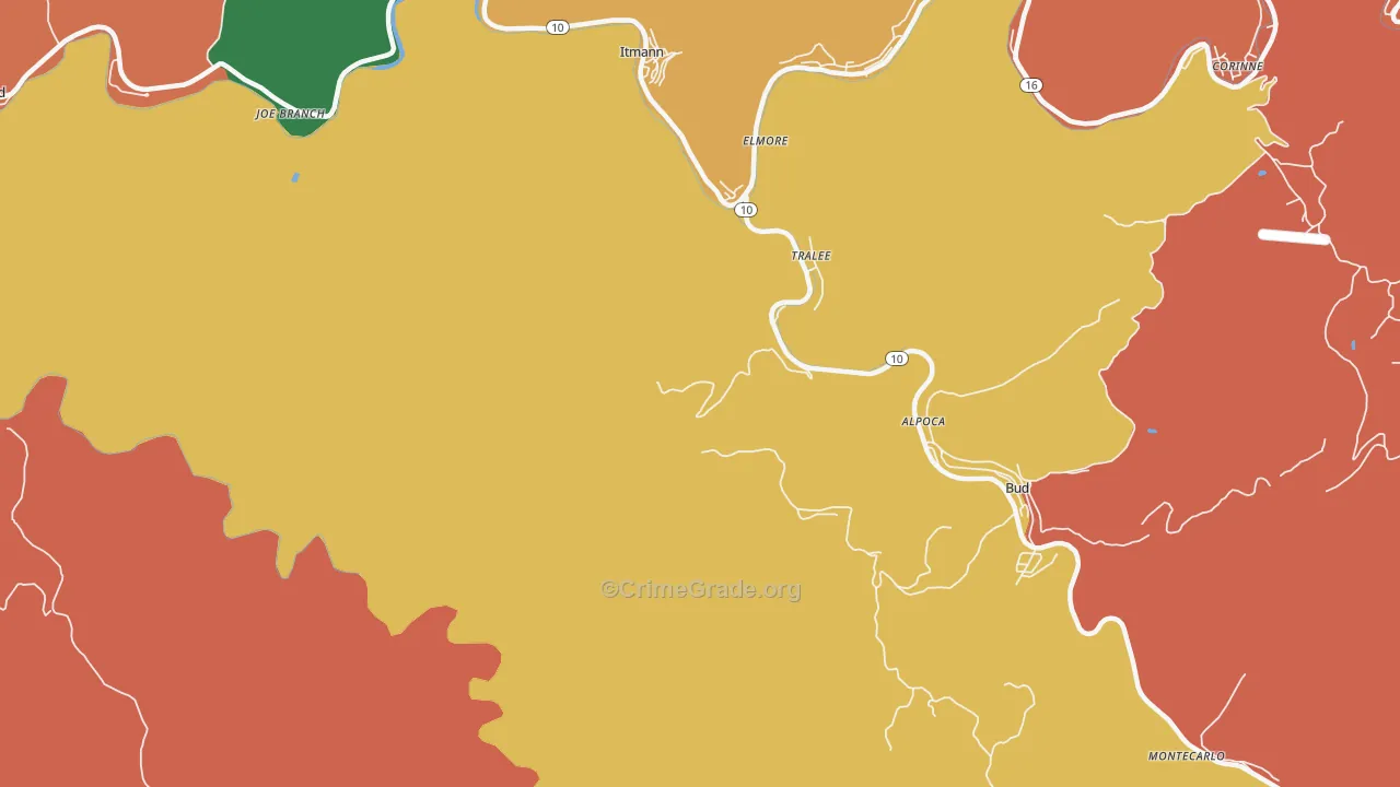 Alpoca, WV Map of Assault Rates