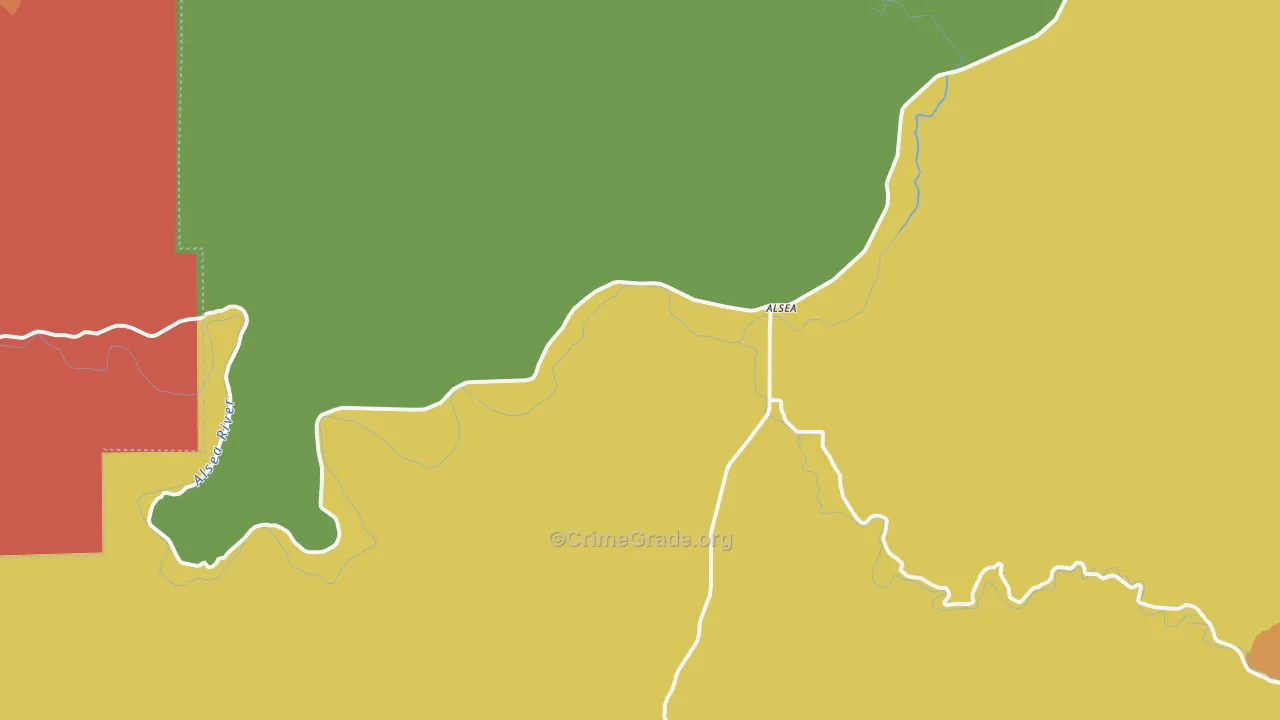 Alsea, OR Map of Assault Rates