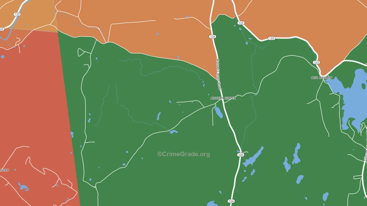 Alstead Center, NH Map of Assault Rates