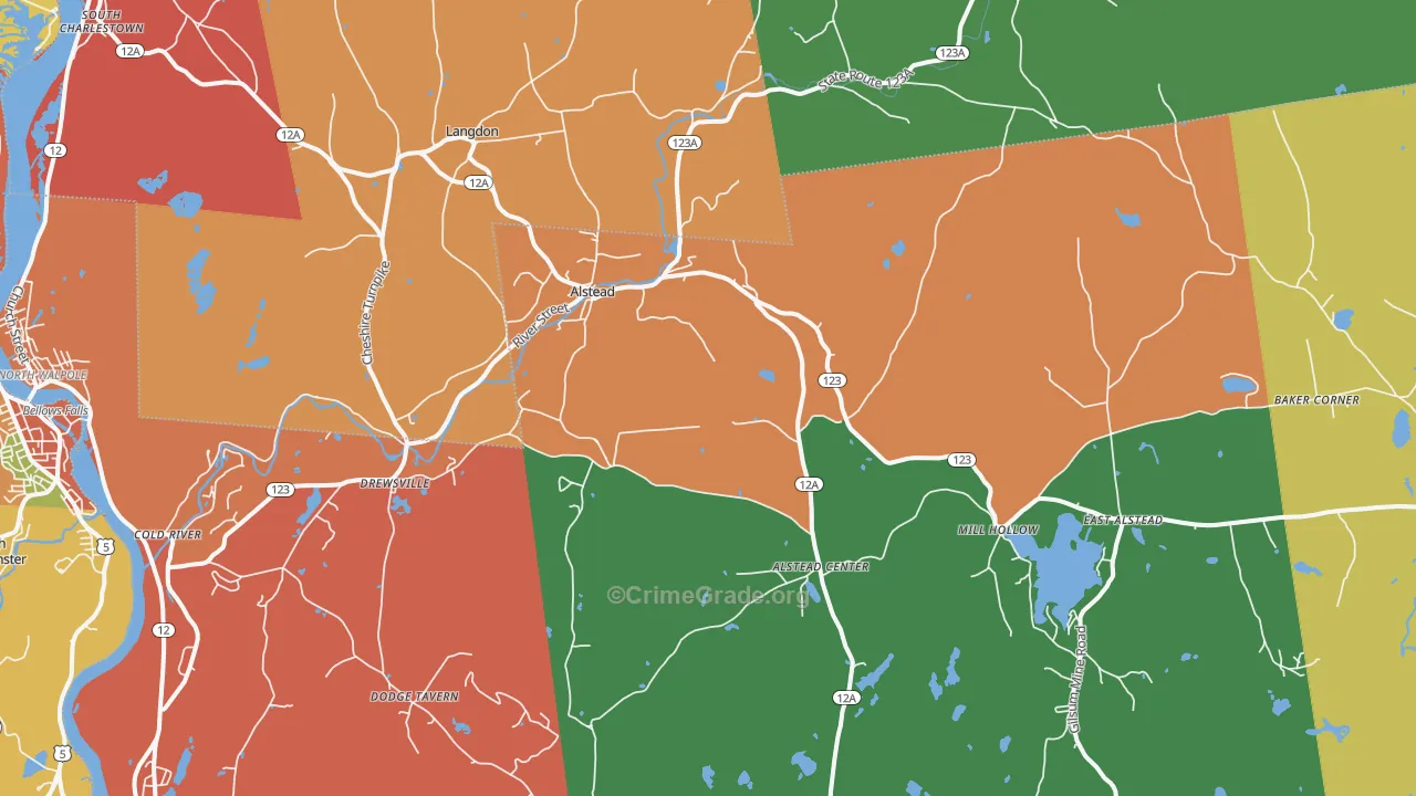 Alstead, NH Map of Assault Rates